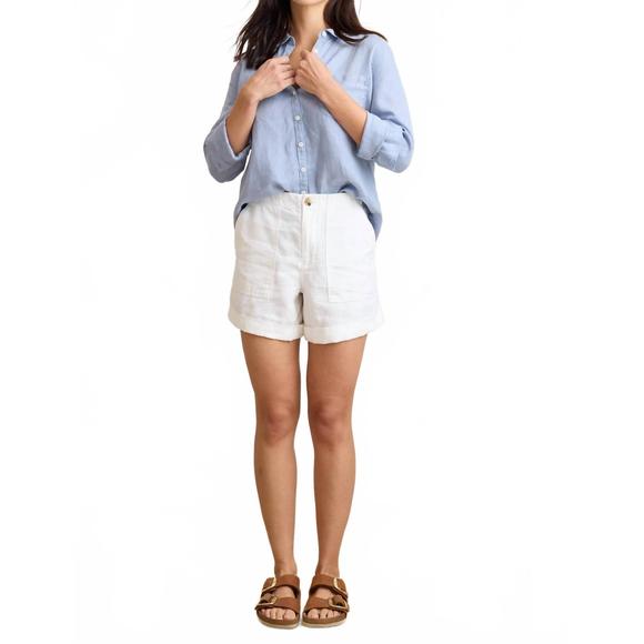NEW NOT MONDAY palmer linen short in white